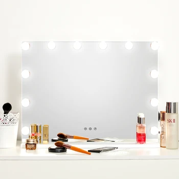 

MAYLAN LED Lighted Makeup Vanity Mirror Hollywood Style Tabletop Mirrors for Makeup Dressing Table with 12 Dimmable Ligh