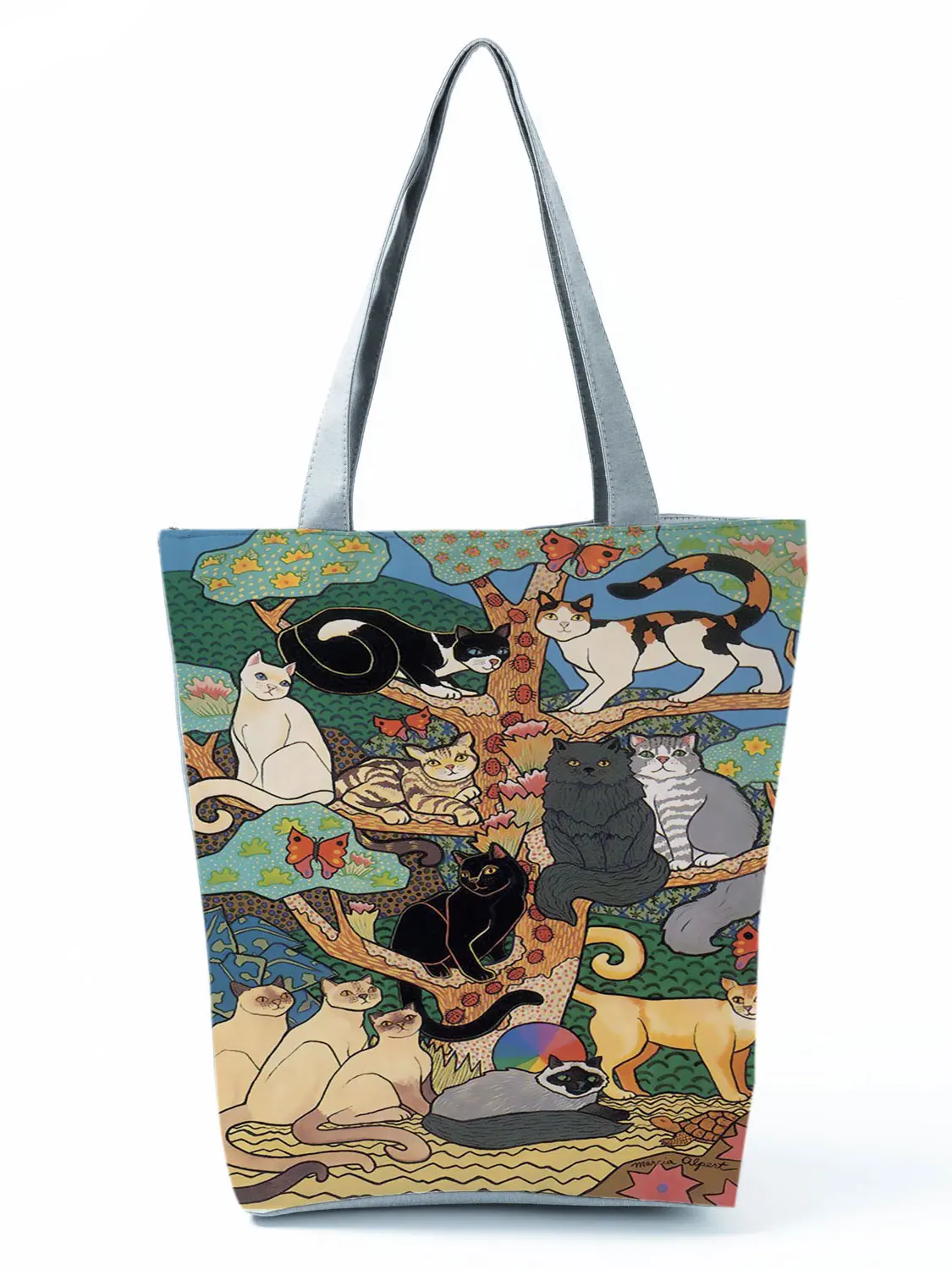 Sac à main avec graphiques de chat mignon pour femmes, fourre-tout en toile, sac à bandoulière Vintage, sac de Shopping Harajuku Hip Hop, sac à main de chats 3D de dessin animé