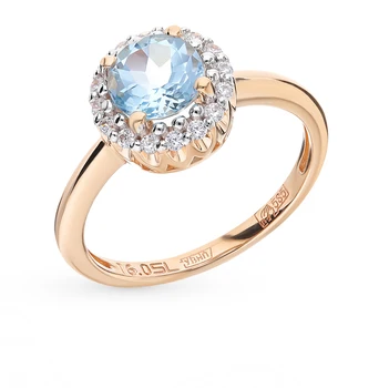 

Gold ring with Topaz and cubic zirconia sunlight sample 585