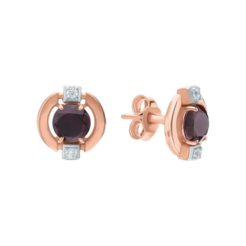 

Silver earrings with cubic zirconia and Garnet sunlight sample 925