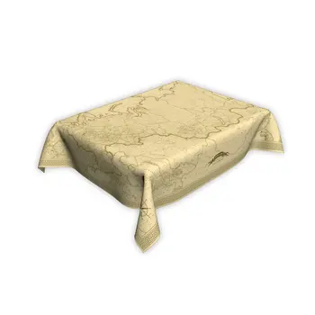 

Tablecloth "map of Russia in retro style" beige with gold, 180*118 cm