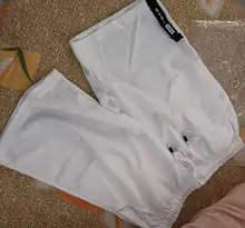 Pantalones cortos blancos de poliéster de estilo japonés para hombre, pantalones deportivos para correr, informales, con cintura elástica, sólido, ropa estampada de verano