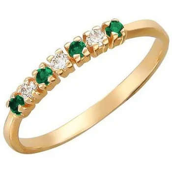 

Esthete ring with cubic zirconia and red gold alpanites