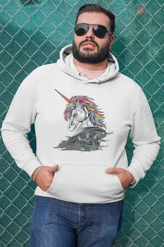 

Angemiel Wear Unicorn White Men 'S Hooded Sweatshirt
