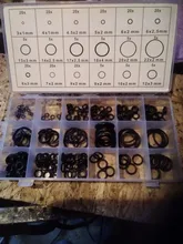 Juntas tóricas de goma para juntas tóricas, sellos de arandela, surtido de estanqueidad, caja de plástico con juego de diferentes tamaños, 225 Uds.