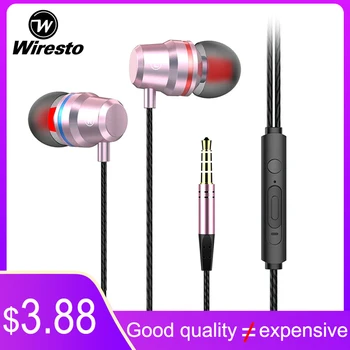 

Wiresto In Ear Earphone Wired Earbuds HIFI Stereo Earphones Noise Cancelling Headset No Ear Pain Earpiece
