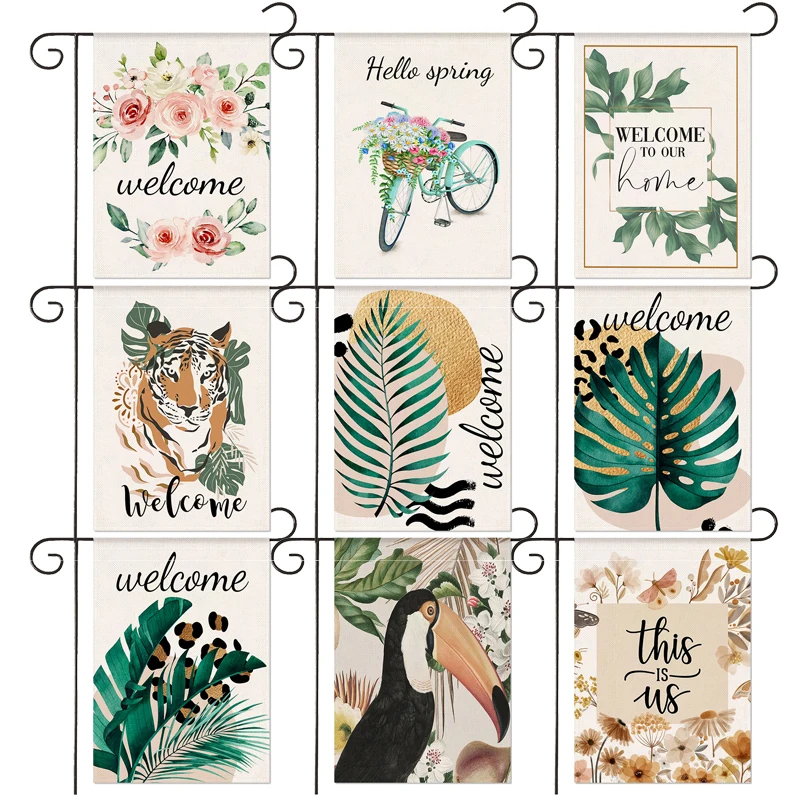 

WZH Hello Spring Garden Flag Vertical Yard Banner Spring Summer Decor Outdoor Indoor Decorative 30*45CM（11.81IN*17.71IN）