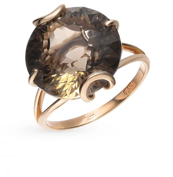 

Gold ring with раухтопазами sunlight sample 585