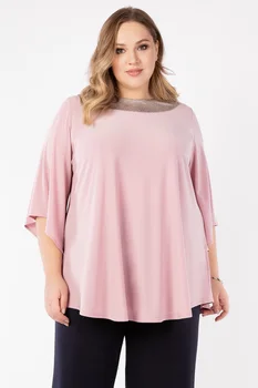 

Tunic artessa plus size, three quarter sleeve, sequined, made of polyester.
