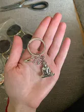 LLavero de Buda con letras, flor de loto, langosta, Color plateado, Spiritu, regalo para amigos, hombres y mujeres, moda, novedad de 2020