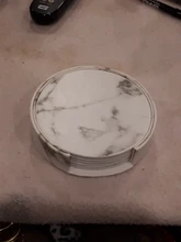 Marble Coaster Cup-Mat Table-Pad-Holder Clean-Placemats Coffee Round Drink 6PCS To Easy