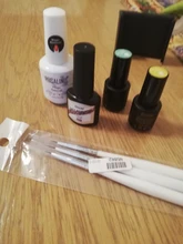 ROSALIND 3 unids/lote blanco cepillo para uñas de Gel UV polaco cepillos suaves para manicura pequeño pintura patrón con forma de uña de uñas de arte