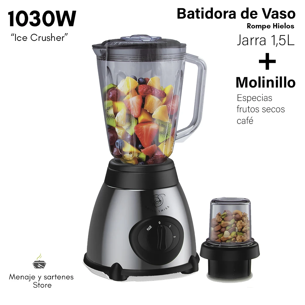 SWISS, Batidora de Vaso Inox, licuadora picadora de hielo, Jarra con molinillo de café, especias, secos|Mezcladoras de alimentos| - AliExpress