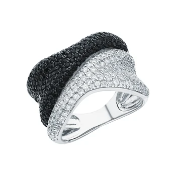 

Silver ring with nanocrystal and cubic zirconia sunlight sample 925