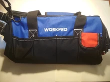 WORKPRO-Bolsa de herramientas de alta resistencia para hombe, organizador de utensilios de 14/15/16 pulgadas de gran capacidad, multibolsa, bandolera