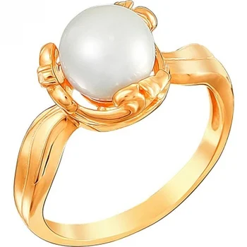 

Esthete ring with pearls and cubic zirconia silver with gilding