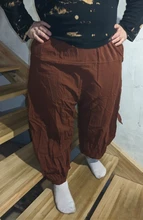 Wide Leg-Trousers Pant Cargo-Lantern-Pants Plus-Size Female High-Elastic Fashion Womens