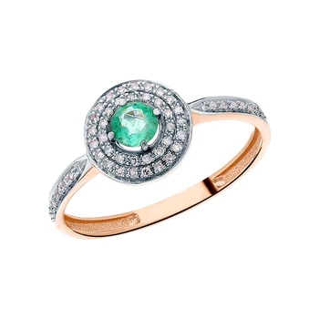 

Gold ring with diamonds sunlight sample 585