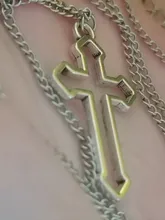 Collar con colgante gótico de Cruz hueca para hombre y mujer, collar de estilo callejero, Color plateado, regalo, joyería de cuello al por mayor