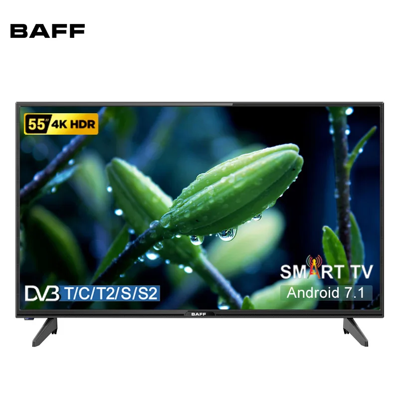 SMART 4K телевизор 55" BAFF 55 4КTV-ATSr DVBT2 запись телепередач WiFi/LAN беспроводная