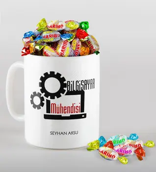 

Personalized Computer Engineer Mug and Haribo Candy Gift Seti-3