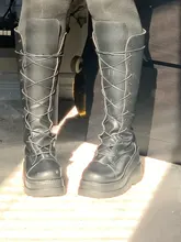 2020 nuevo damas botas con plataforma alta moda cremallera de tacón alto botas de las mujeres cuñas zapatos de mujer zapatos casuales botas tacones de talla grande 35-43
