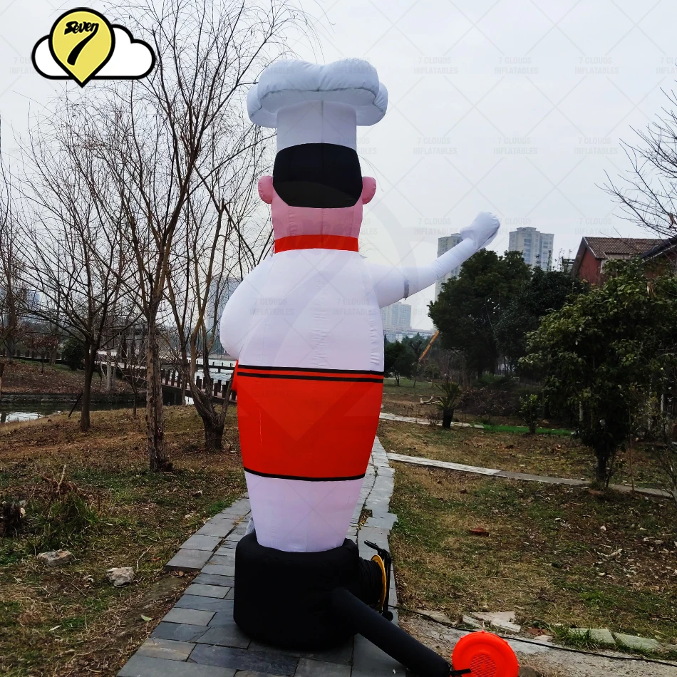 Inflatable Tube Guy Fast Food Restaurant Decoration Chef Balloon Outdoor  Advertising  Air Dancer Sky Tubeman Waving With Blower 3