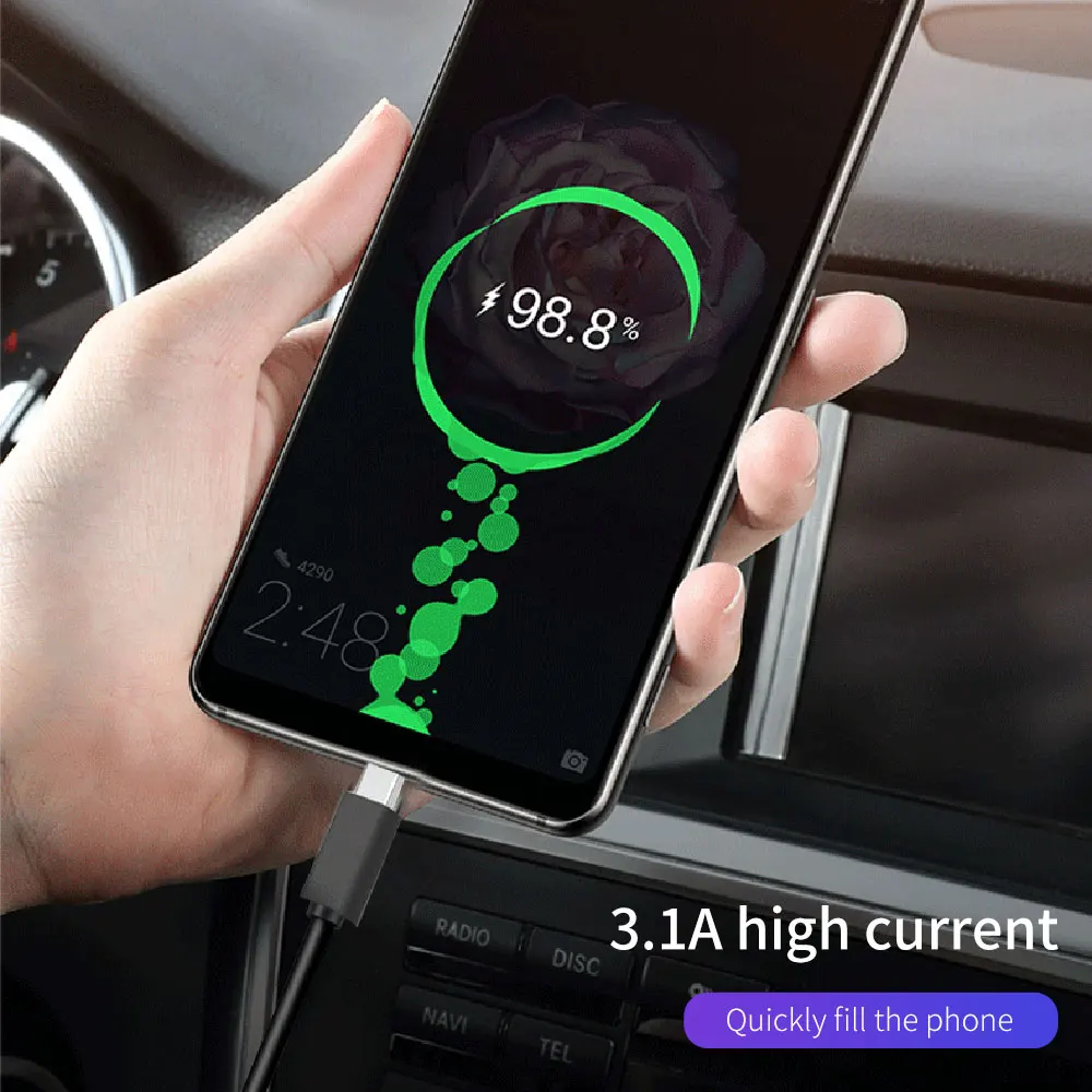 KISSCASE Car Phone Charger for iphone 7 8 11 Pro Max Micro USB Lighting Type C 4