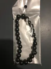Pulsera de Metal elástica para hombre y mujer, brazalete redondo de piedra natural negra para la pérdida de peso, terapia magnética, hematita, moda
