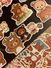 10/50/100 unids/set Kawaii Rilakkuma oso pegatinas con dibujos animados para guitarra DIY juguete bicicleta portátil monopatín equipaje Decoración