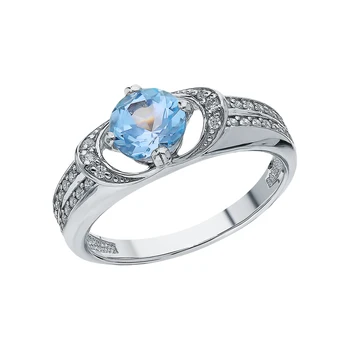 

Silver ring with Topaz and cubic zirconia sunlight sample 925