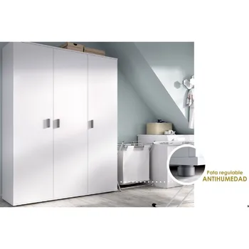 

KIT wardrobe multi-purpose model FIT 3 doors and 4 shelves in white glitter
