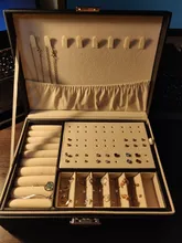 Caja de cuero para joyería de doble capa, caja de almacenamiento de ornamento para pendientes y pendientes, joyero grande multifunción, novedad