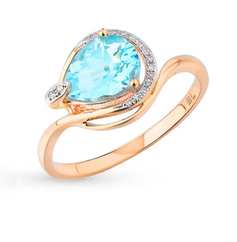 

Gold ring with diamonds sunlight sample 585