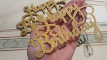 10 Uds Gittler Topper para tarta de feliz cumpleaños Sparkle Bling decoración señal Topper para tarta de feliz cumpleaños chica cumpleaños postre Decoración