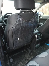 Cubierta protectora de respaldo para asiento de coche, cubierta transparente de limpieza, antipatadas, accesorios de piezas de coche