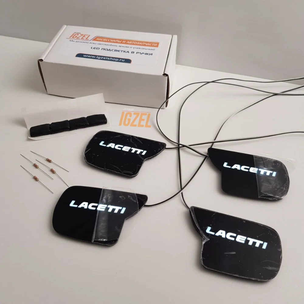 Светодиодная подсветка ручек дверей IGZEL LED Tuning для Lacetti Hatchback 4 шт. 12 В