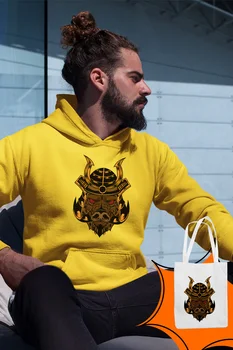 

Angemiel Wear Samurai Pig Yellow Men 'S Hooded Sweatshirt Bags Kombin