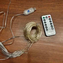 Christmas-Decorations Light Ornament Garland Curtain-String Flash-Fairy Happy Home-Room