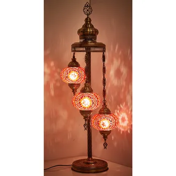 

Turkish Mosaic Table Lampder Triple Vintage Art Deco Handcrafted Lamparas De Mesa Glass Romantic Bed Light Lamparas Con Mosaicos