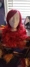 QQXCAIW rizado largo disfraz con Peluca de fiesta rojo plata Rosa gris negro Rubio 70 Cm de alta temperatura de pelucas de pelo sintético