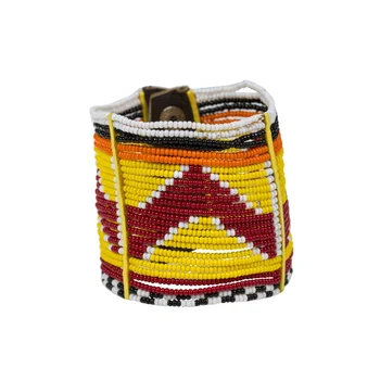 

Cuff bracelet fashion bicolor beads with base