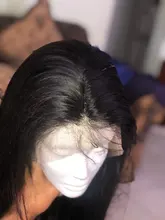 Hueso recto frente de encaje pelucas de cabello humano transparente peluca Frontal de encaje T parte Remy brasileño recto peluca con malla Frontal 28 30 pulgadas