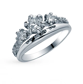 

Silver ring with cubic zirconia sunlight sample 925