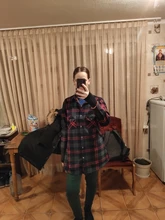 Plaid Shirt Tops Check Blouse Velvet Warm Long Winter Women's Blusas Female Full-Sleeve