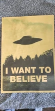 Decorative-Paintings Poster-Bar Wall-Sticker Kraft-Paper Movie-The-Poster-I-Want Believe