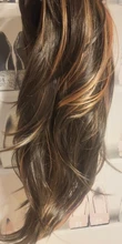 Peluca de pelo sintético para mujer, artificial cabellera larga de onda Natural, Color marrón ombré, mezclado, resistente al calor