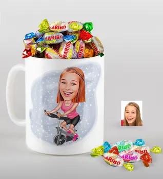 

Personalized At Caricature Of mug And Haribo Candy Gift Seti-1