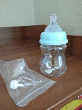 Baby Bottle Baby-Milk-Feeder-Set Glass Silicone Cute 