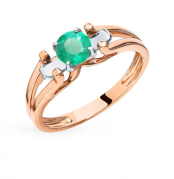 

Gold ring with emerald sunlight sample 585